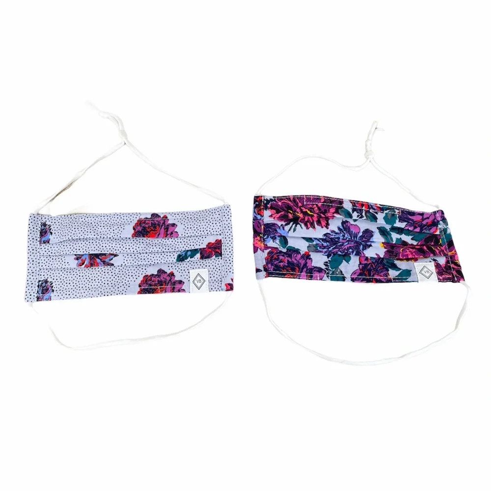 Vera Bradley 2 Petite Neon Blooms Pleat Face Mask